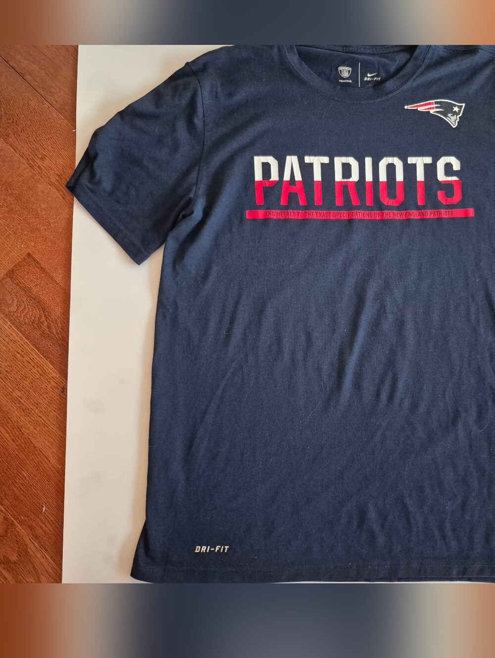 NFL Navy Dri-FIT Training Tee with Patriots  Logos Football Men Medium